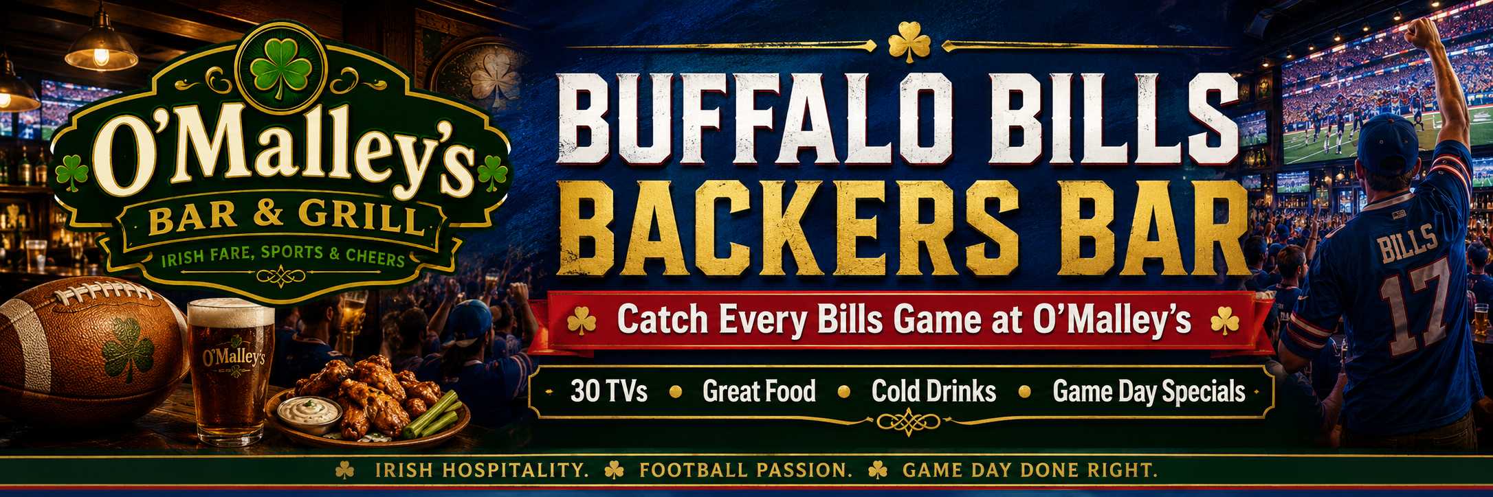 O'Malley's Buffalo Bills Backers Bar banner