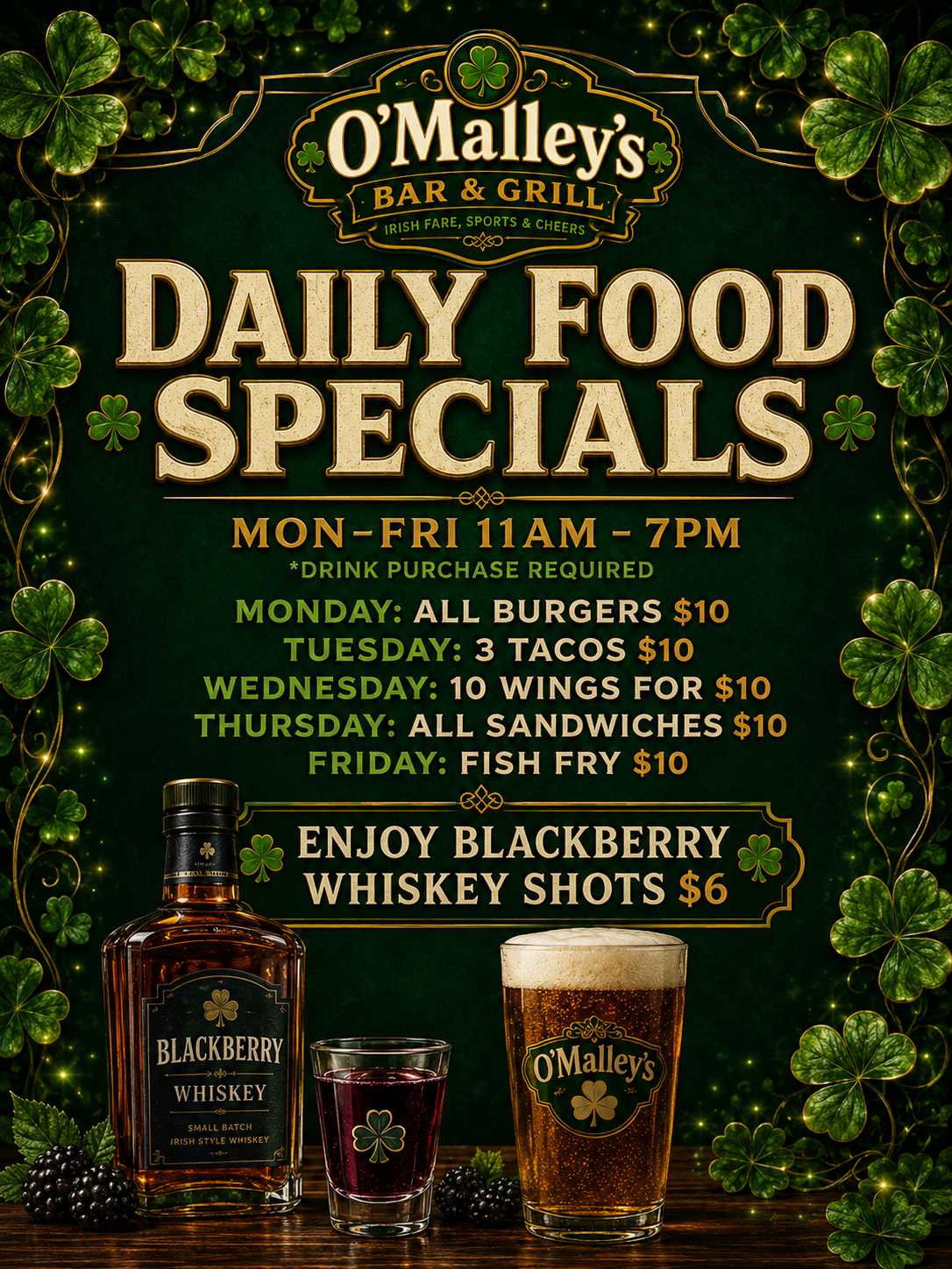 O'Malley's Daily Food Specials